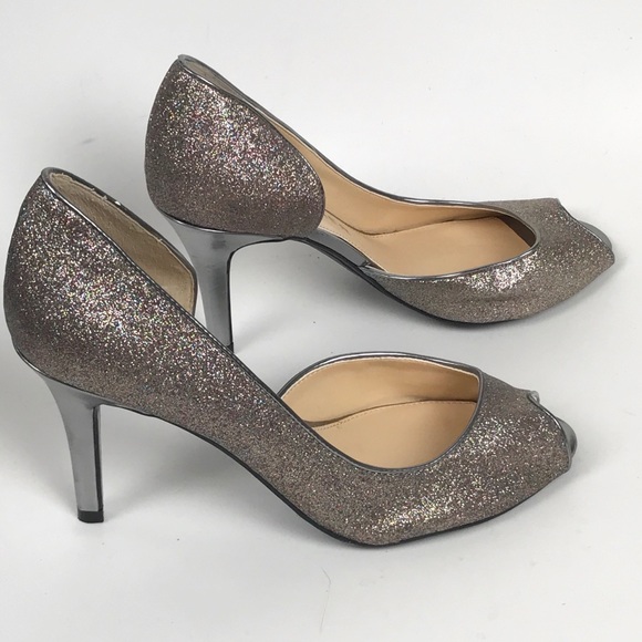 MARC FISHER Joey 3 Glitter Sparkle Heels Sz 7 - Picture 2 of 5